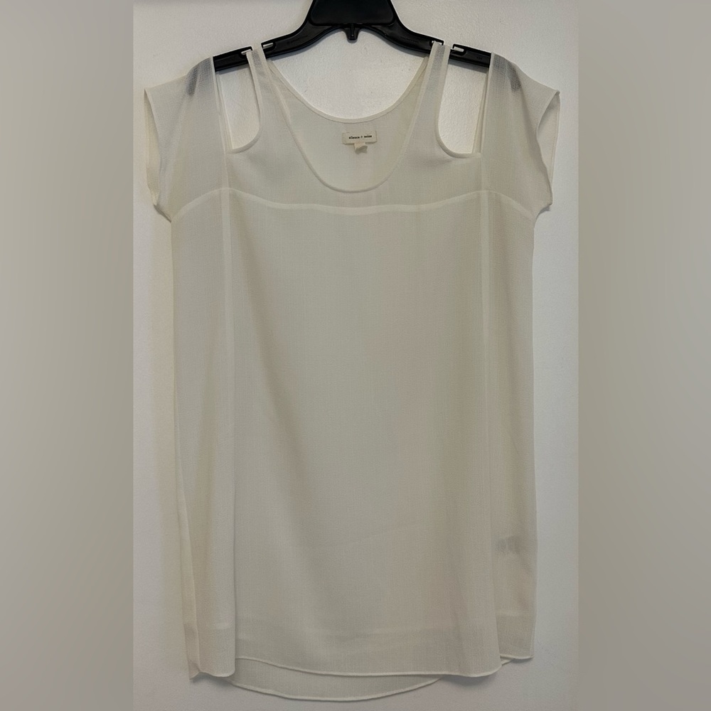 Silence & Noise Cold Shoulder White Mini Dress, Small
